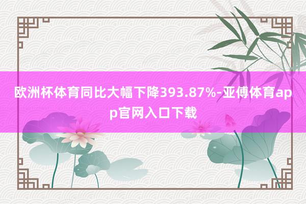 欧洲杯体育同比大幅下降393.87%-亚傅体育app官网入口下载