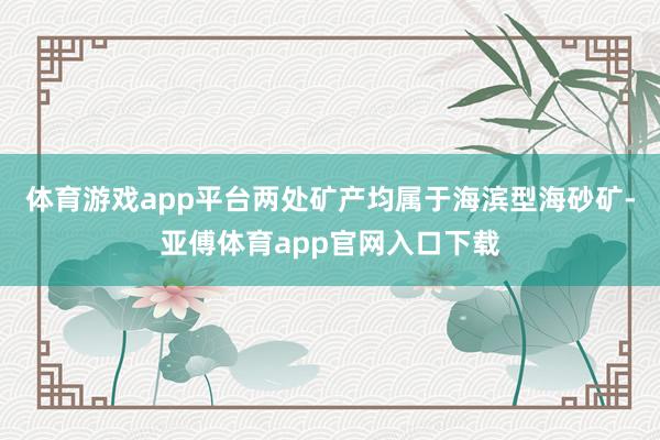 体育游戏app平台两处矿产均属于海滨型海砂矿-亚傅体育app官网入口下载